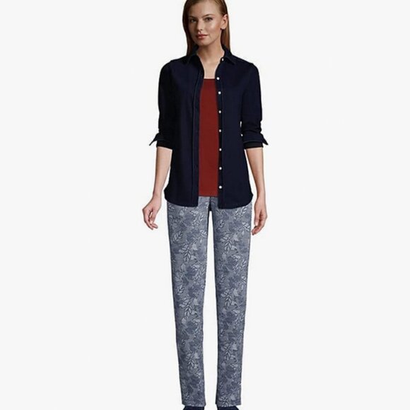 Lands' End Sport Knit High-Rise Elastic Waist Pull-On Pants, NWOT, MP - Picture 2 of 5